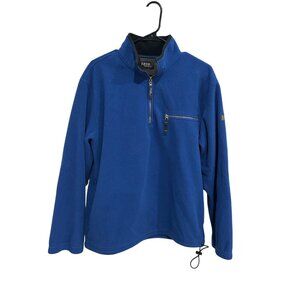 Izod PerformX Mens Blue Quarter Zip Fleece Pullover Adjustable Hem SZ M